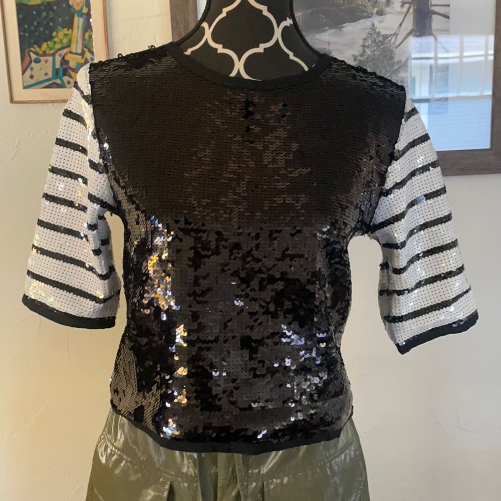 Zara Sequin Tie Back Top